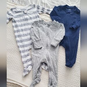 Gray and Blue Kids One Piece Set